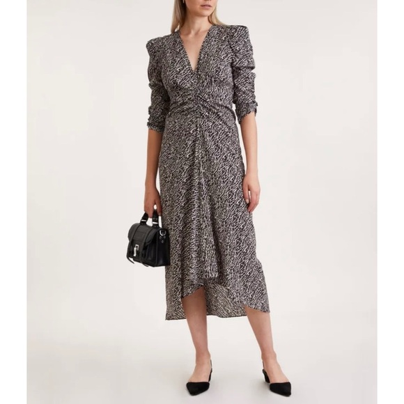 Isabel Marant silk Albini Black and White Patterned Dress NEW - Picture 4 of 11